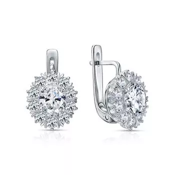 Серебряные серьги с фианитами