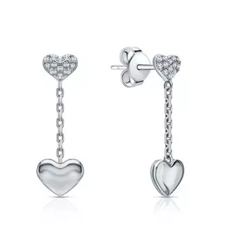 Серебряные серьги с фианитами