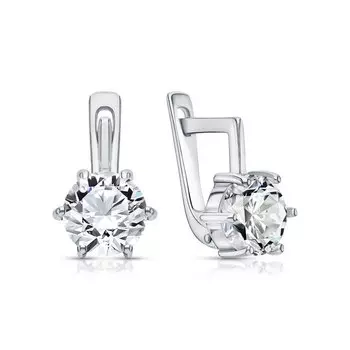 Серебряные серьги с фианитами