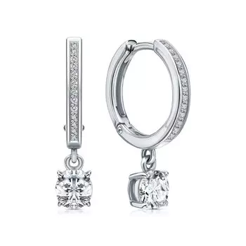 Серебряные серьги с фианитами