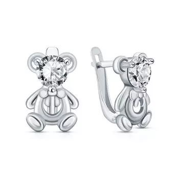 Серебряные серьги с фианитами