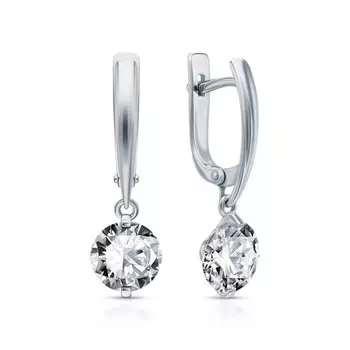 Серебряные серьги с фианитами