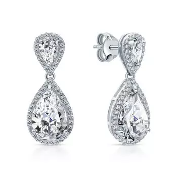 Серебряные серьги с фианитами