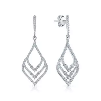 Серебряные серьги с фианитами