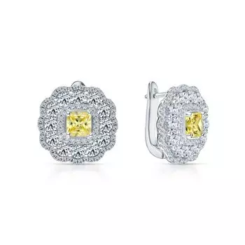 Серебряные серьги с фианитами