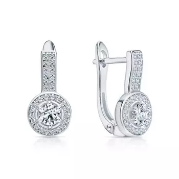 Серебряные серьги с фианитами