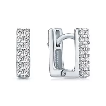 Серебряные серьги с фианитами