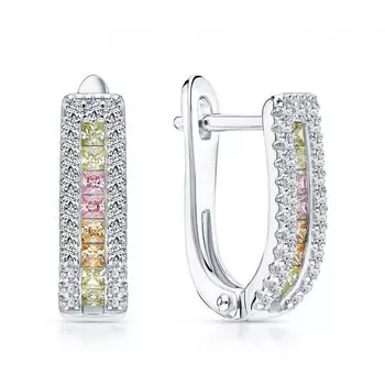 Серебряные серьги с фианитами