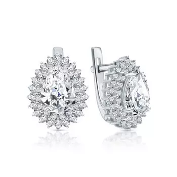 Серебряные серьги с фианитами
