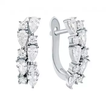 Серебряные серьги с фианитами