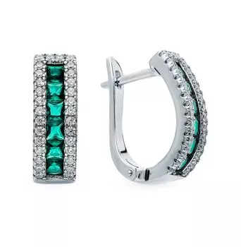 Серебряные серьги с фианитами