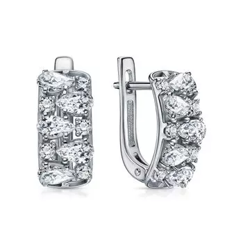 Серебряные серьги с фианитами
