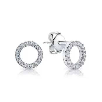 Серебряные серьги с фианитами