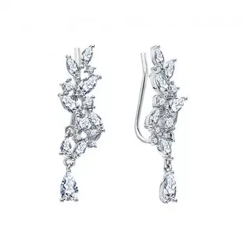 Серебряные серьги с фианитами