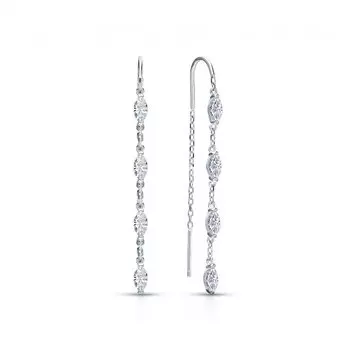 Серебряные серьги с фианитами