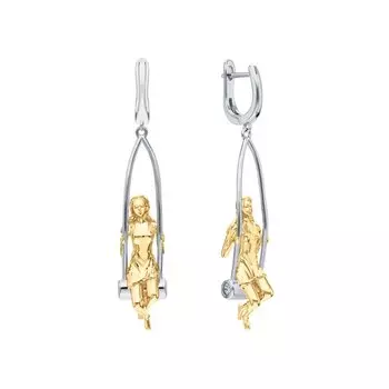 Серебряные серьги с фианитами