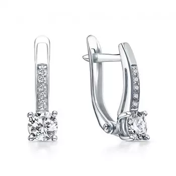 Серебряные серьги с фианитами