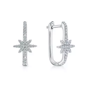 Серебряные серьги с фианитами