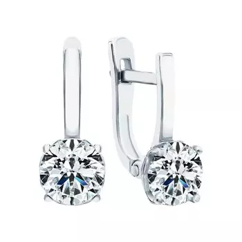 Серебряные серьги с фианитами