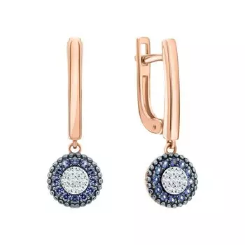 Серебряные серьги с фианитами