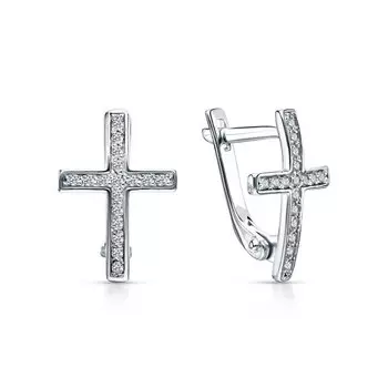 Серебряные серьги с фианитами