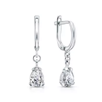 Серебряные серьги с фианитами