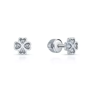 Серебряные серьги с фианитами