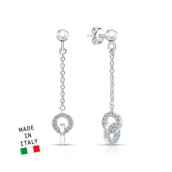 Серебряные серьги с фианитами