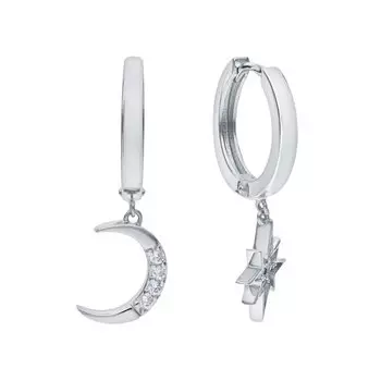 Серебряные серьги с фианитами