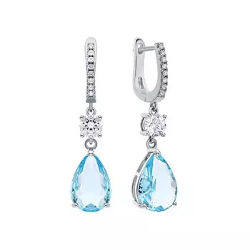 Серебряные серьги с фианитами
