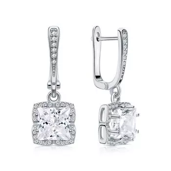 Серебряные серьги с фианитами