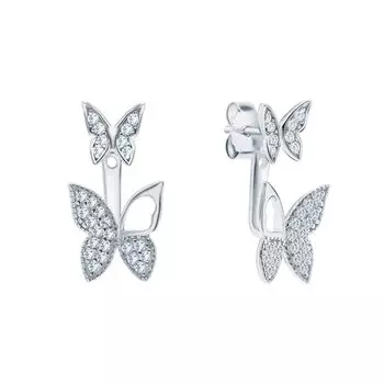 Серебряные серьги с фианитами