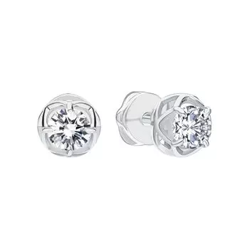 Серебряные серьги с фианитами