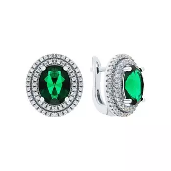 Серебряные серьги с фианитами