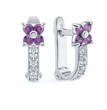 Серебряные серьги с фианитами