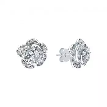 Серебряные серьги с фианитами