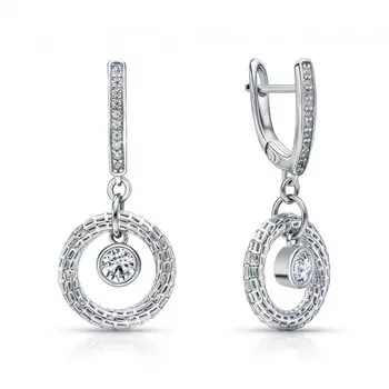 Серебряные серьги с фианитами