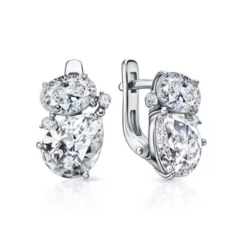 Серебряные серьги с фианитами