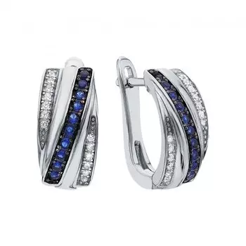 Серебряные серьги с фианитами