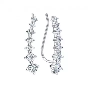 Серебряные серьги с фианитами