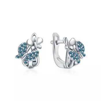 Серебряные серьги с фианитами