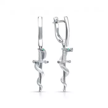 Серебряные серьги с фианитами