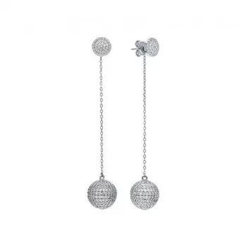 Серебряные серьги с фианитами