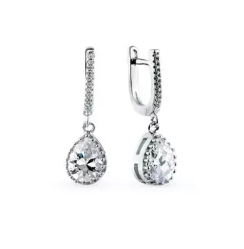 Серебряные серьги с фианитами