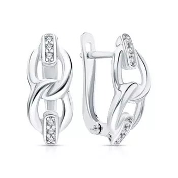 Серебряные серьги с фианитами
