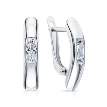 Серебряные серьги с фианитами