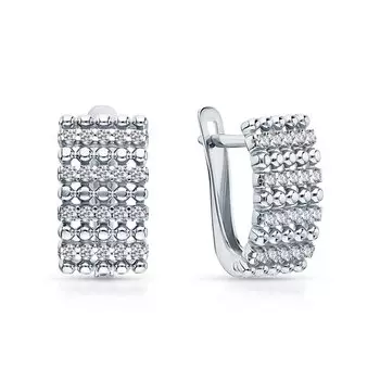 Серебряные серьги с фианитами