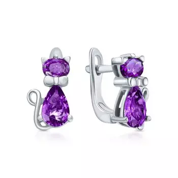 Серебряные серьги с фианитами