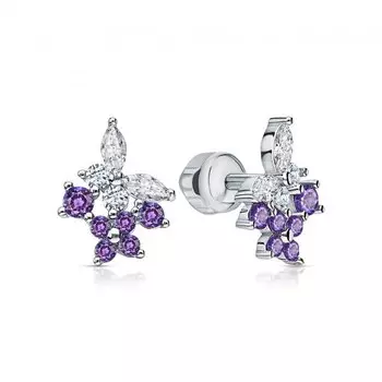 Серебряные серьги с фианитами