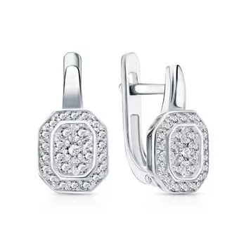 Серебряные серьги с фианитами